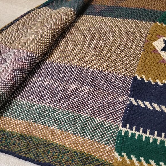 Vtg Ropa DVazquez Southwestern Knit Vest Size L Boho Style Wool Blend - Picture 3 of 7